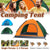 Outdoor Camping Tent Portable Sun Protection Lightweight Quick Setup Shelter - Orange 2-3 Person