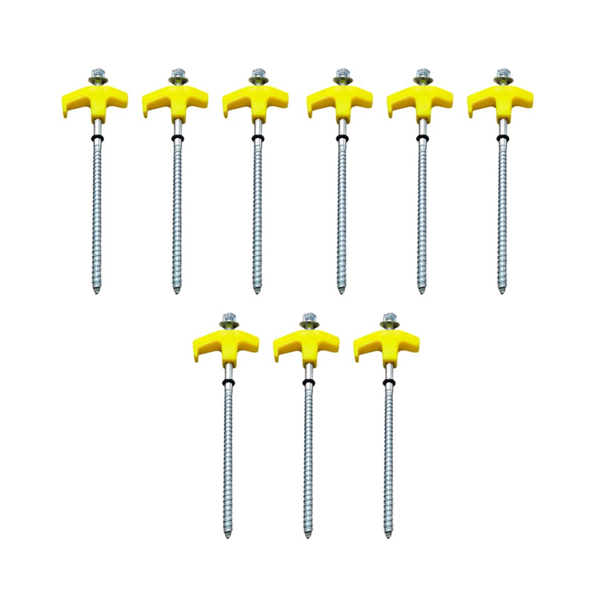 9PCS High Strength Carbon Steel Tent Stakes Outdoor Camping Pegs M8x200 Durable