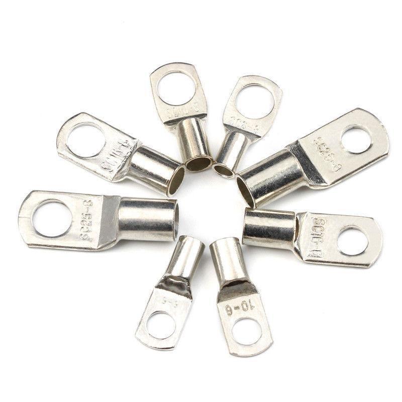 240Pcs 4WD Cable Lug Ring Battery Copper Tube Connector Kits Terminal Crimper - 100X SC6-SC25 Cable Lug Kits+Heat Shrink Tube