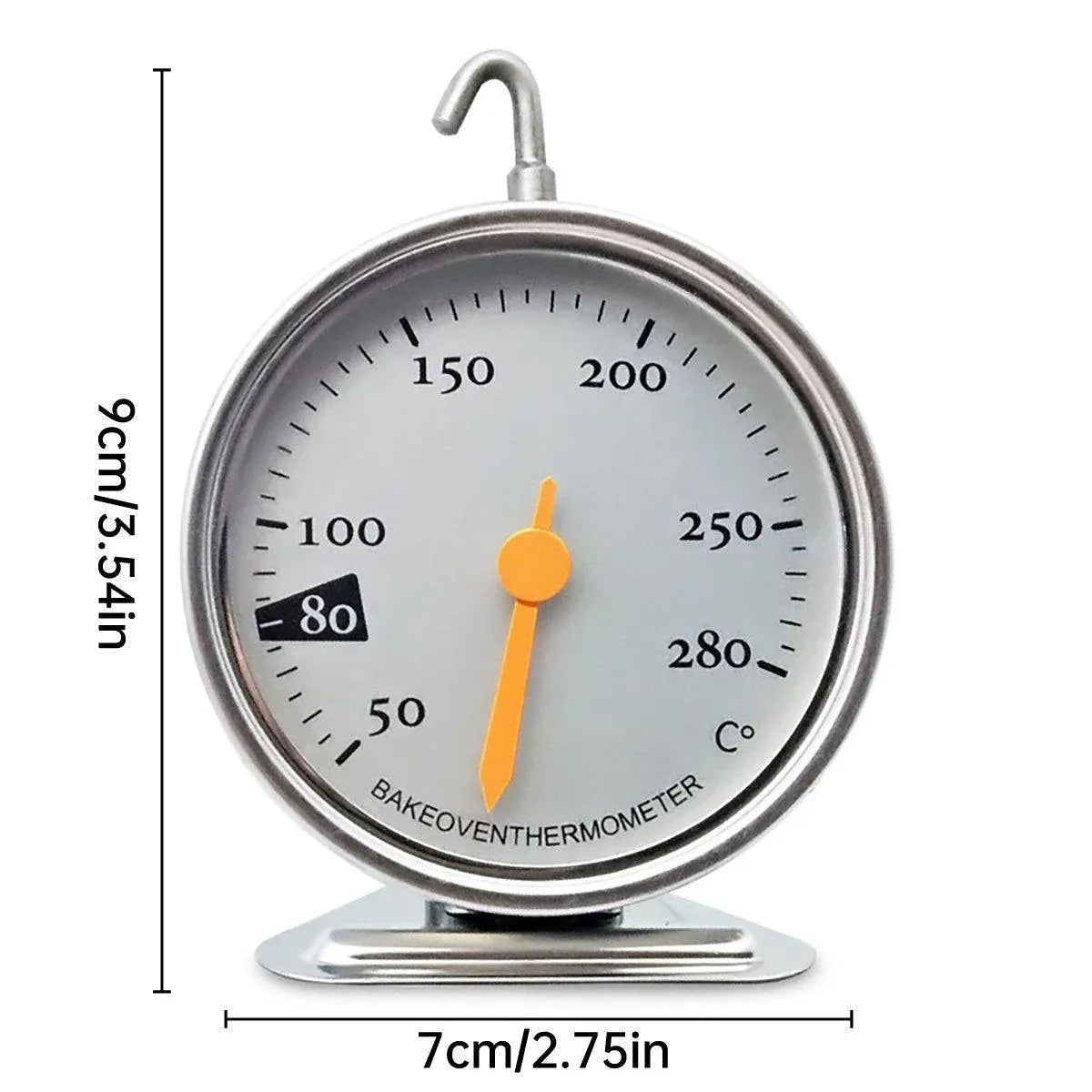 1-Piece Mechanical Oven Thermometer with Hook and Stand