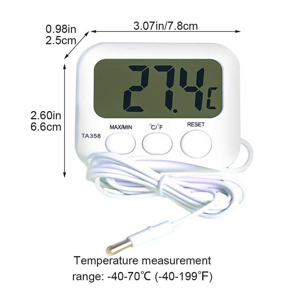 Digital Thermometer with Probe for Refrigerator Fish Tank Aquarium Temperature