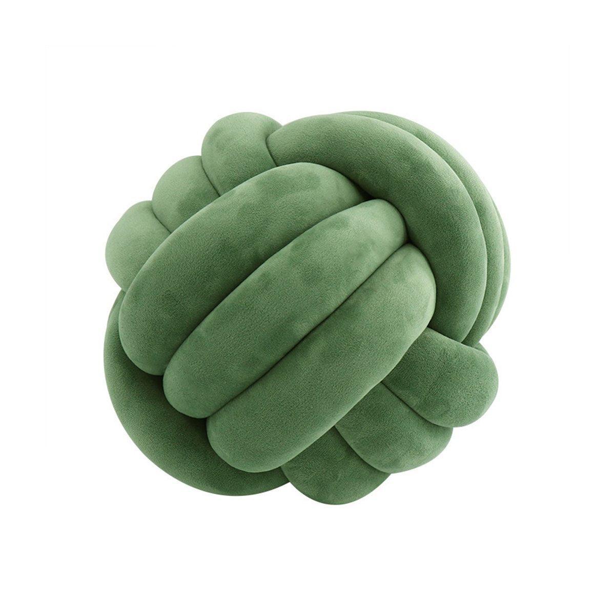 Three-Strand Braided Round Pillow Sofa Cushion Decorative Pillow for Living Room - Black