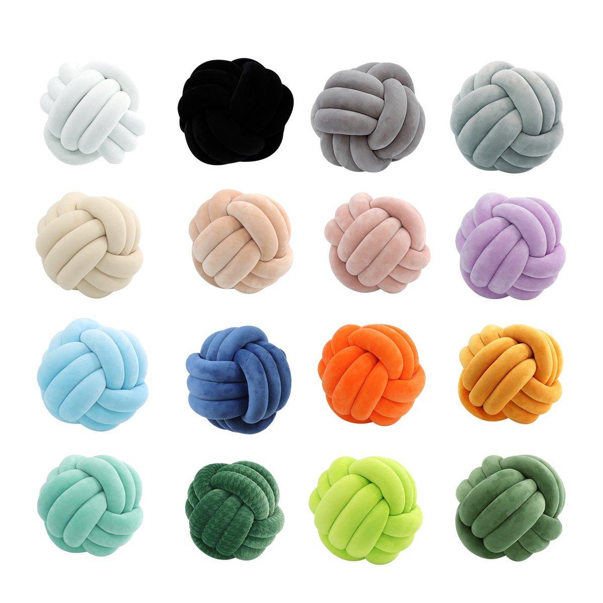 Three-Strand Braided Round Pillow Sofa Cushion Decorative Pillow for Living Room - Light Blue