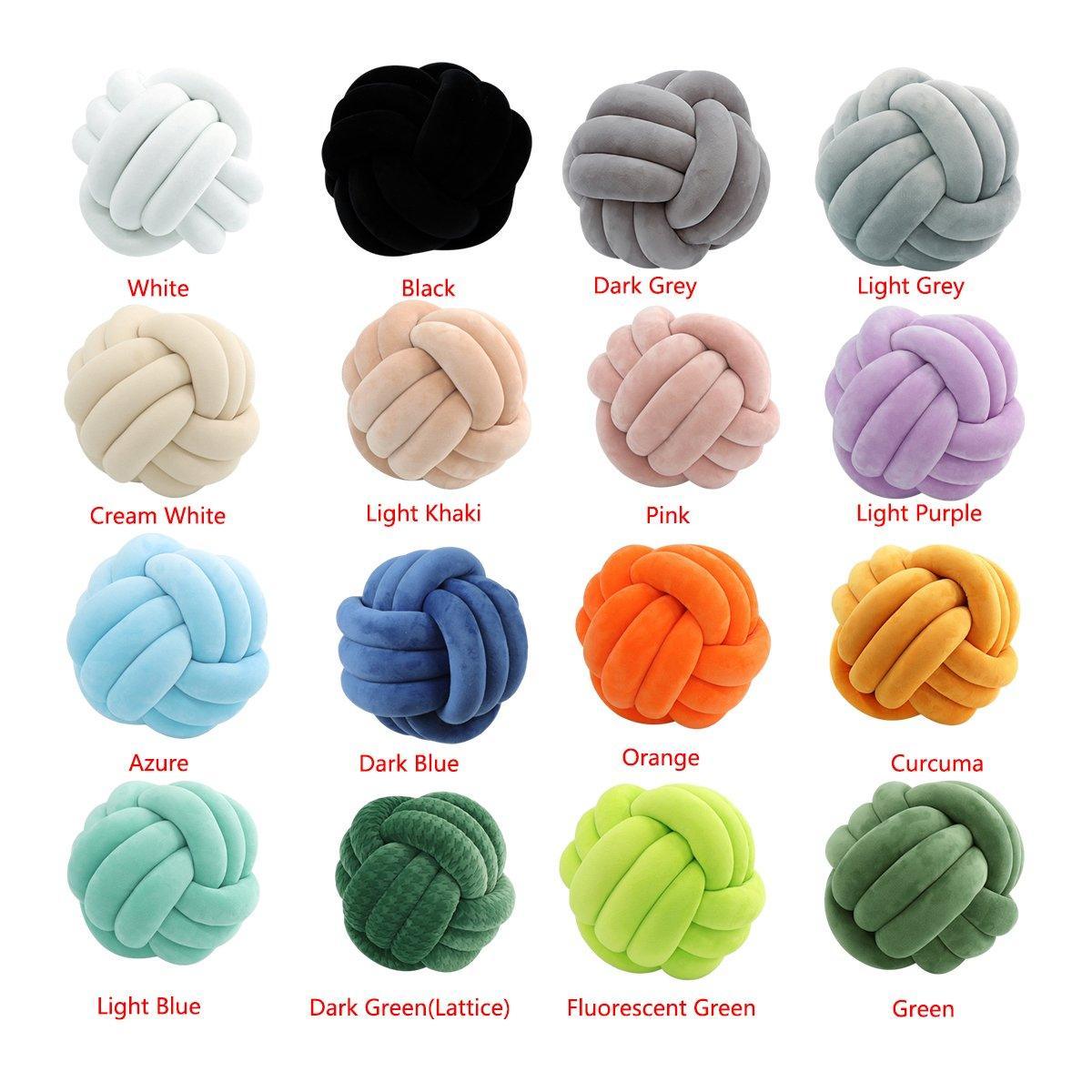 Three-Strand Braided Round Pillow Sofa Cushion Decorative Pillow for Living Room - Light Blue