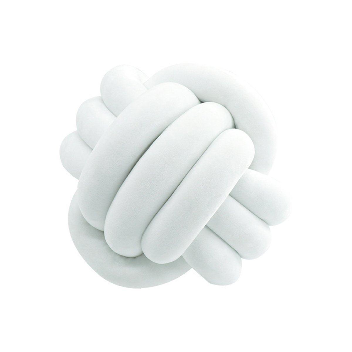 Three-Strand Braided Round Pillow Sofa Cushion Decorative Pillow for Living Room - Cream White