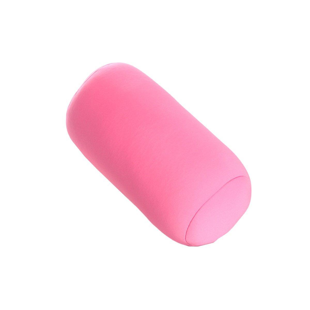 Solid Color Cylindrical Foam Particle Pillow Multi-Functional Neck Waist Support - Black