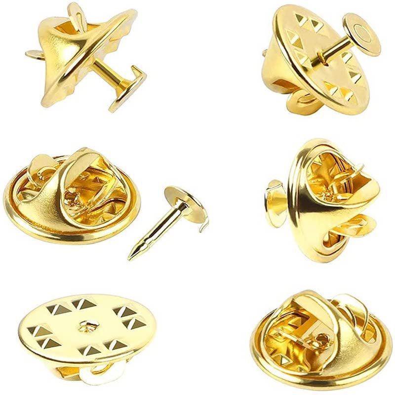 50 Sets Butterfly Clutch Tie Tacks Pin Back Replacement With Blank Cuff Pins - Gold