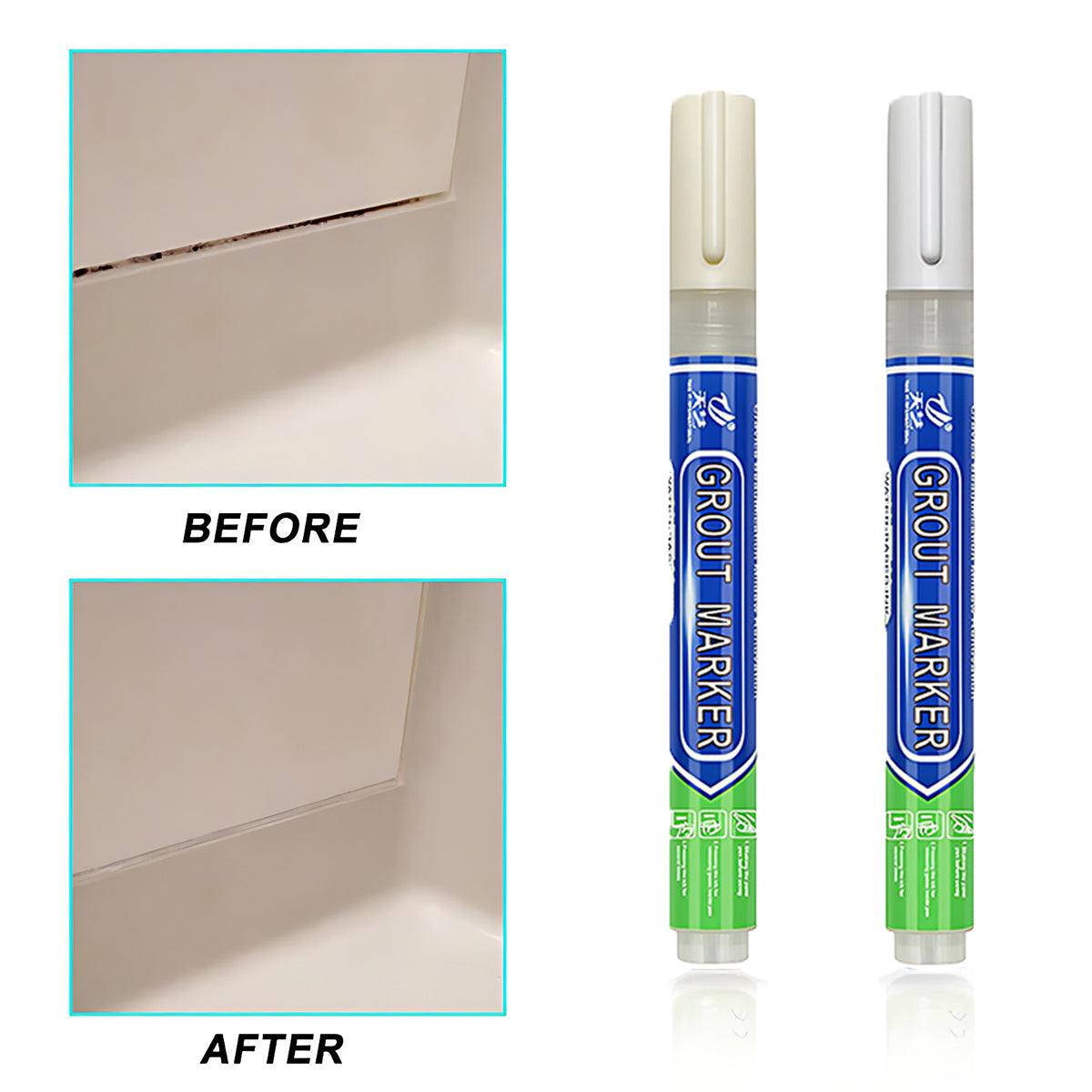 6Colours Tile Repair Pen Styling Wall Gap Grout Refresher Marker Bathroom - Grey