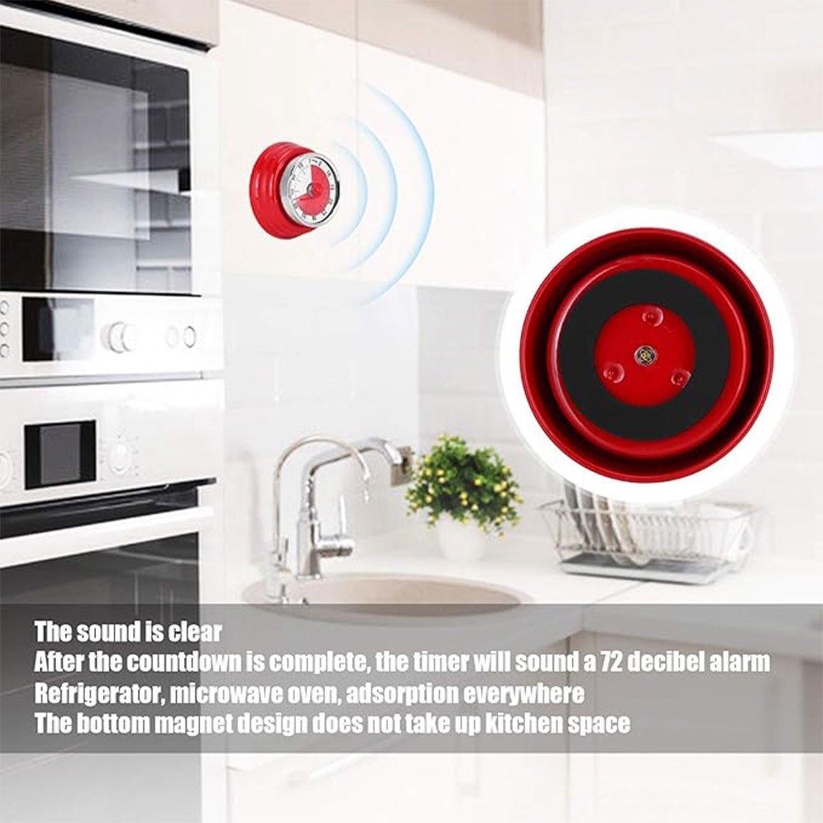 60 Minutes Visual Analog Timer Countdown Clock Time Management Kitchen Tool - Green