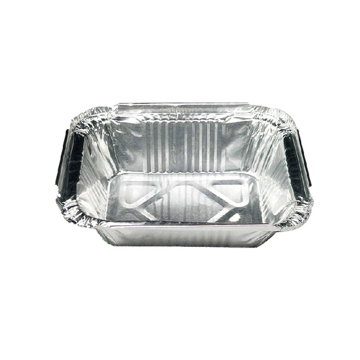 125PCS Disposable Quadrate Tin Foil Pans Oven Grill Safe Non-Stick Baking Trays - 125pcs-410ml