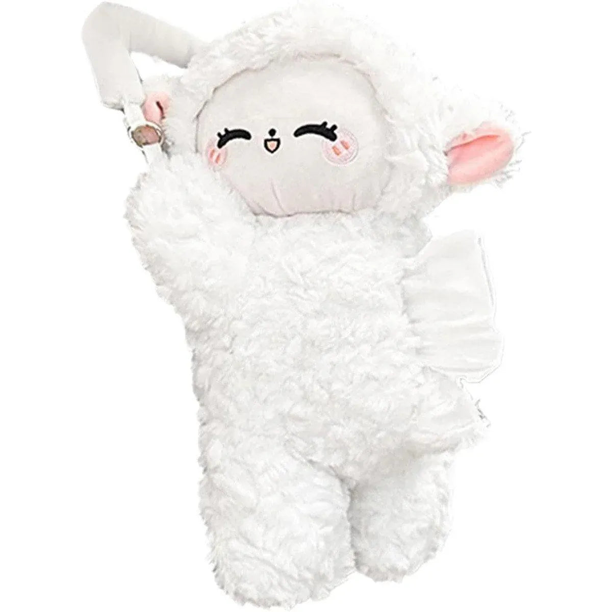 Car Tissue Box Multifunctional Hanging Drawer Box Cartoon Plush Sheep Design