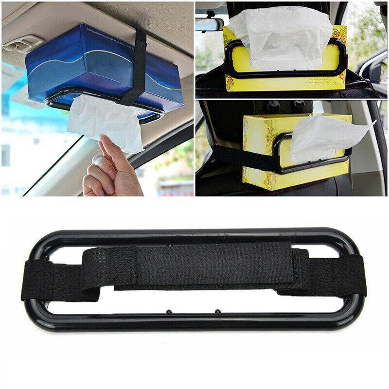 Visor Back Seat Napkin Box Car Tissue Holder Auto Elastic Belt Sun Paper Rack Au