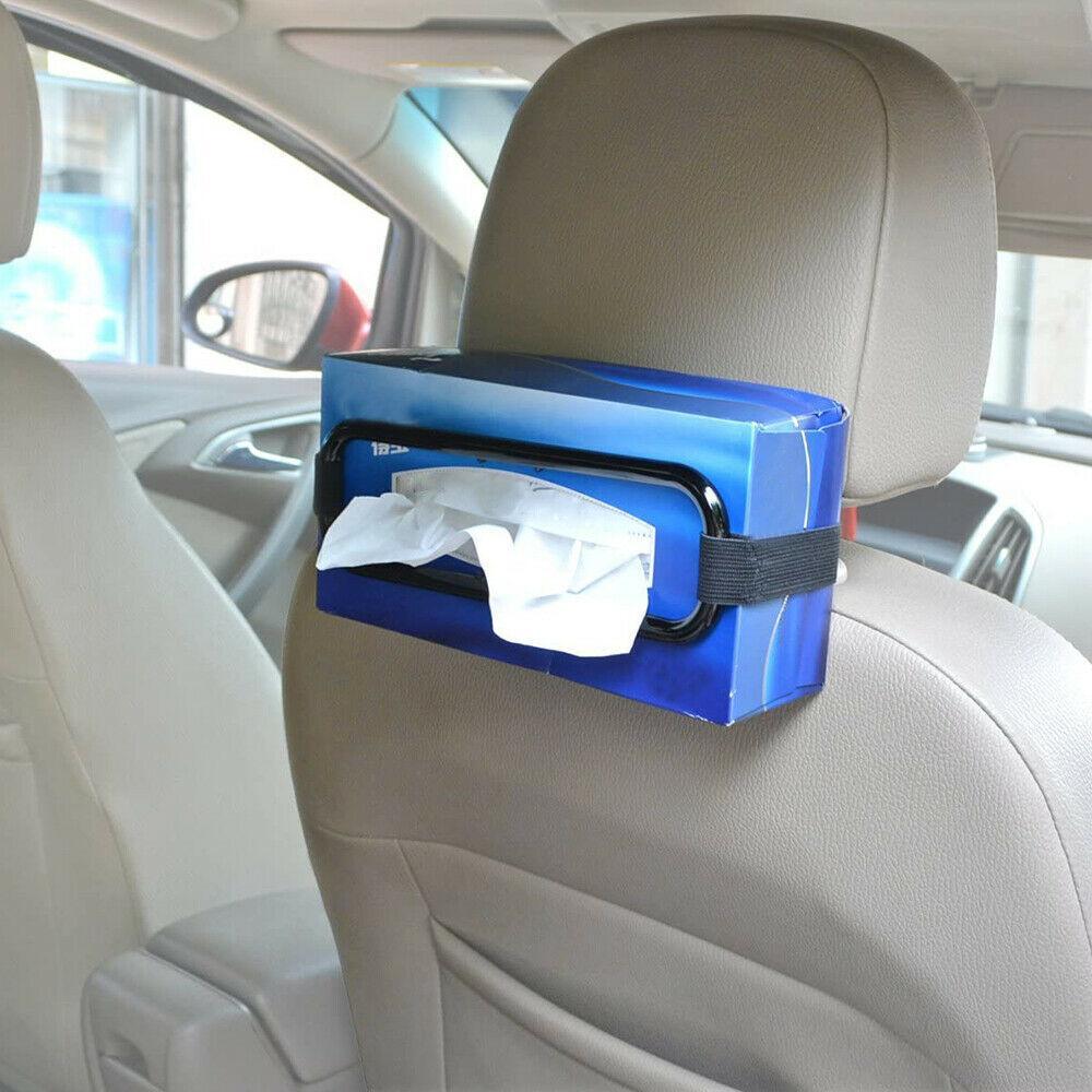 Visor Back Seat Napkin Box Car Tissue Holder Auto Elastic Belt Sun Paper Rack Au