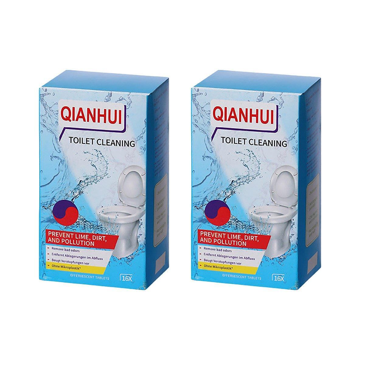 16/32pcs Effervescent Toilet Cleaning Tablets Descaling Deodorizing Odor Free - 2 boxes