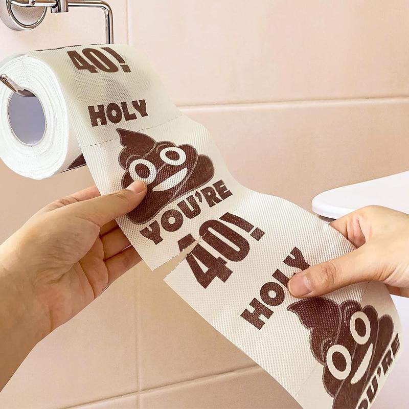 Prank Gag Printed Poop Funny Toilet Paper Roll Novelty Gag Gift for Pranks - 40old