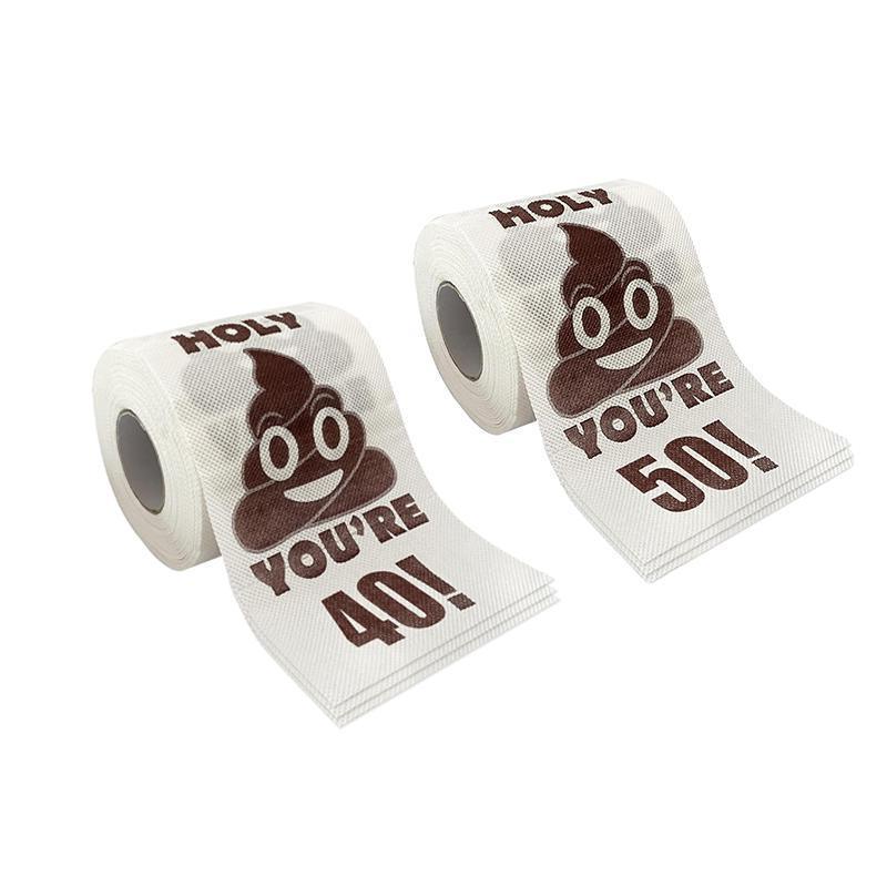 Prank Gag Printed Poop Funny Toilet Paper Roll Novelty Gag Gift for Pranks - 50old