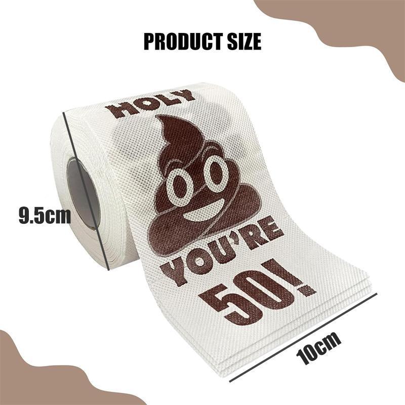 Prank Gag Printed Poop Funny Toilet Paper Roll Novelty Gag Gift for Pranks - 50old
