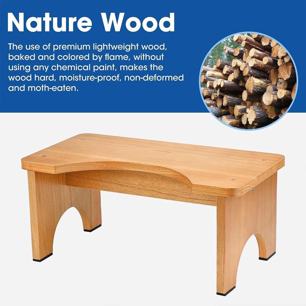 Wooden Household Bathroom Stool Elderly Sit Squat Toilet Stool