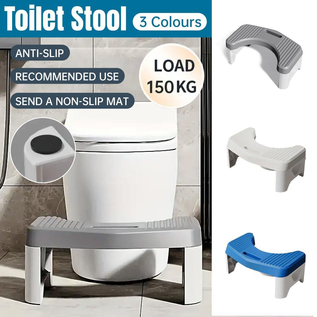 Thickened Toilet Squatting Stool Bathroom Footstool Household Restroom Pad - White