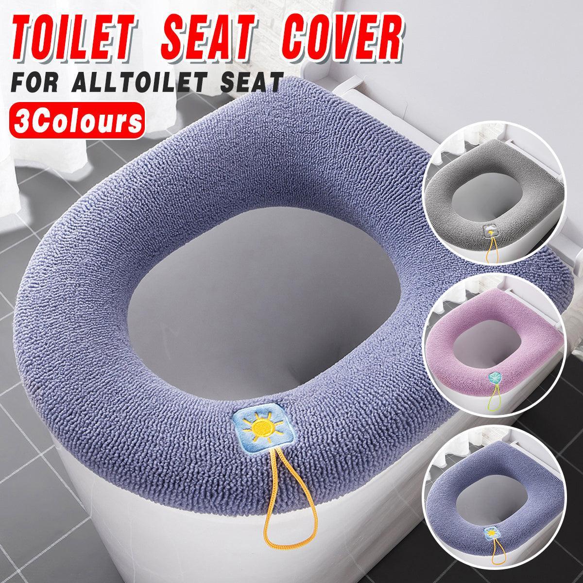 Soft Toilet Seat Bathroom Washable Warmer Cushion Mat Cover Pad Hook New Lid  Au - Blue