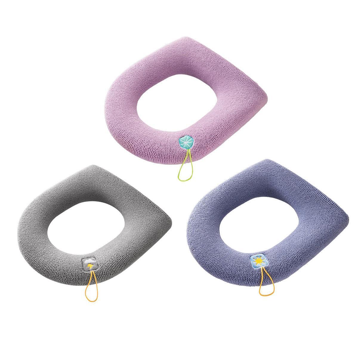 Soft Toilet Seat Bathroom Washable Warmer Cushion Mat Cover Pad Hook New Lid  Au - Blue