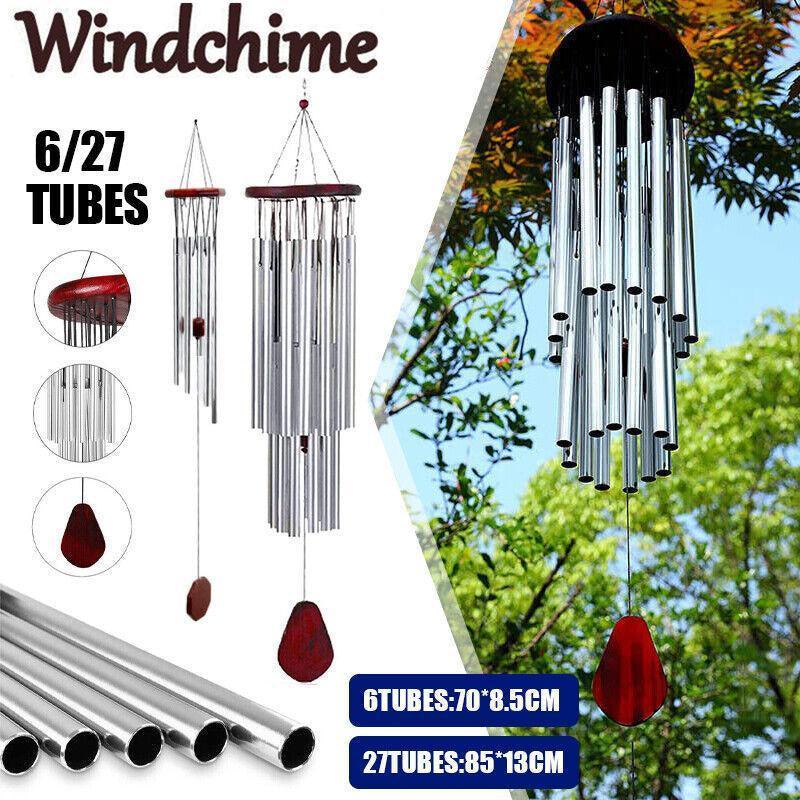Large Deep Tone Windchime Chapel Bell Wind Chimes Outdoor Garden Home Decor Au - 6 Tubes