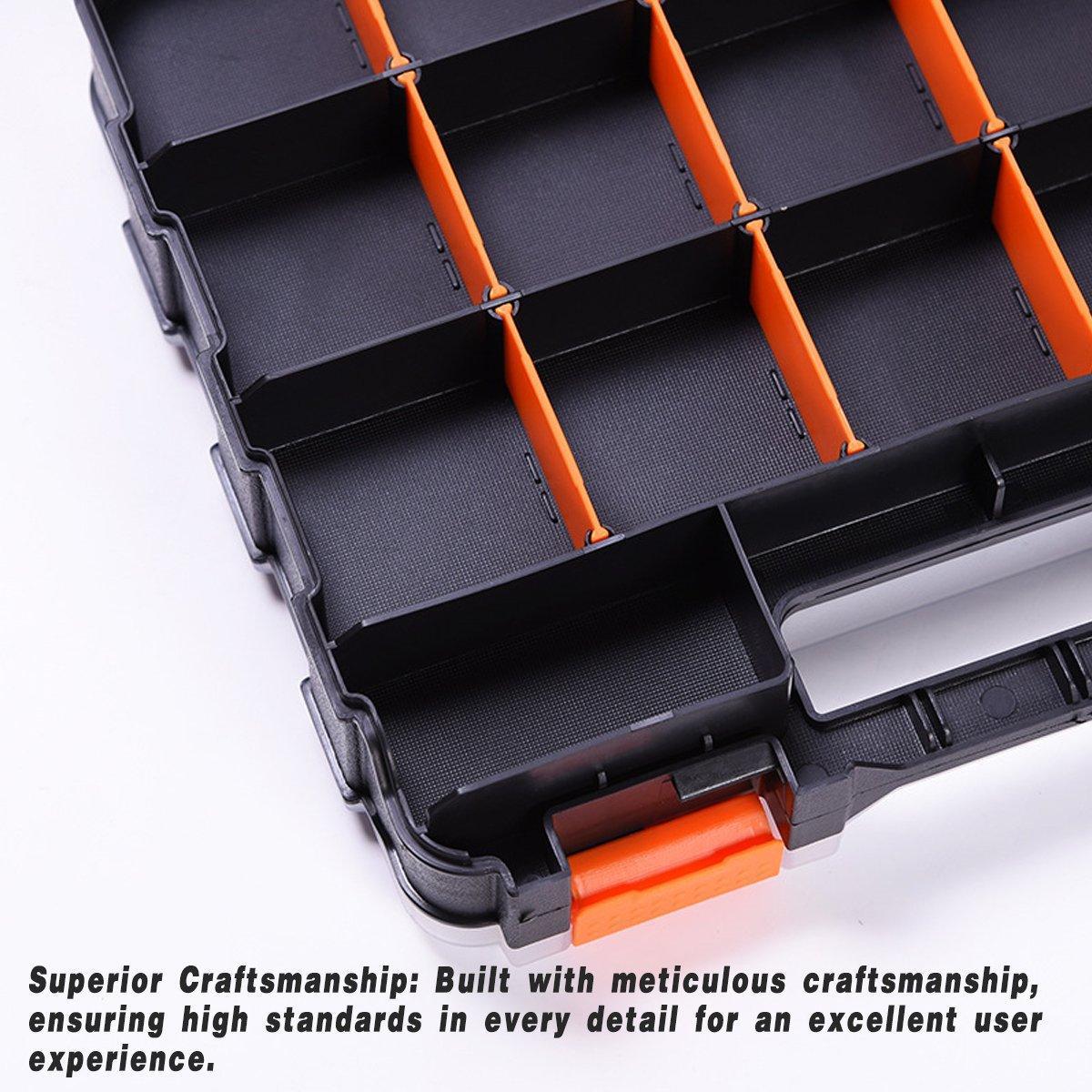 Double Sided Portable Hardware Tools Storage Box Parts Organizer Accessories Box