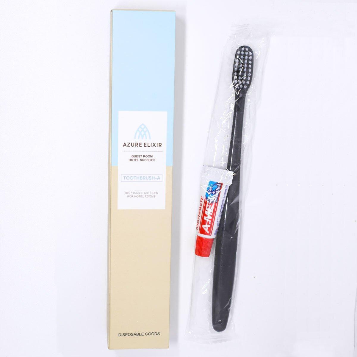 Star Hotel Toiletries Toothbrush and Toothpaste Set for Guesthouse Travel Use - B