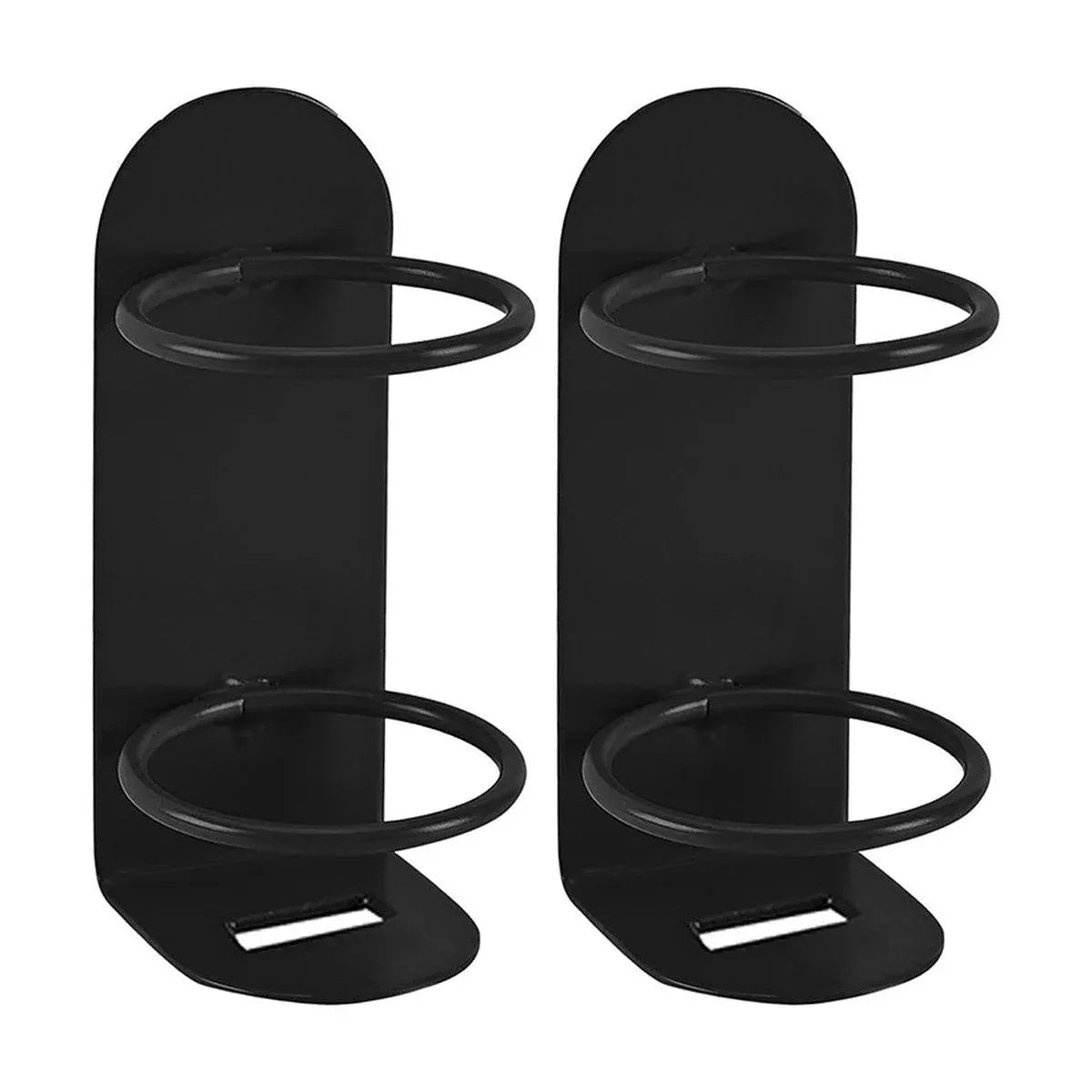 2-Piece Black Wall-Mounted Toothbrush Holder Set