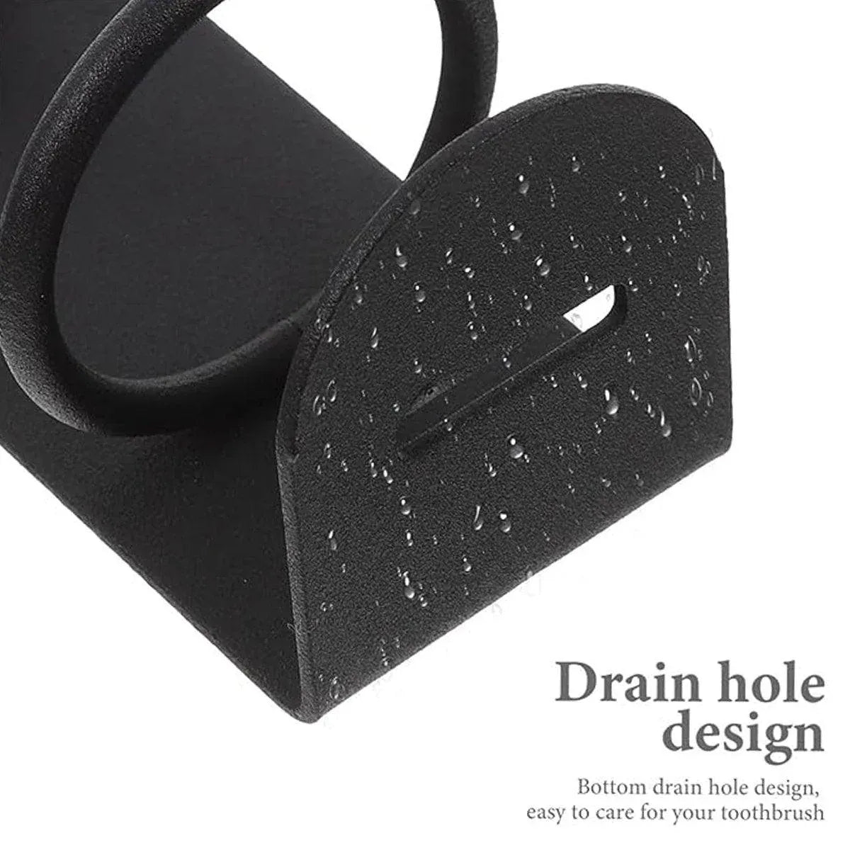 2-Piece Black Wall-Mounted Toothbrush Holder Set