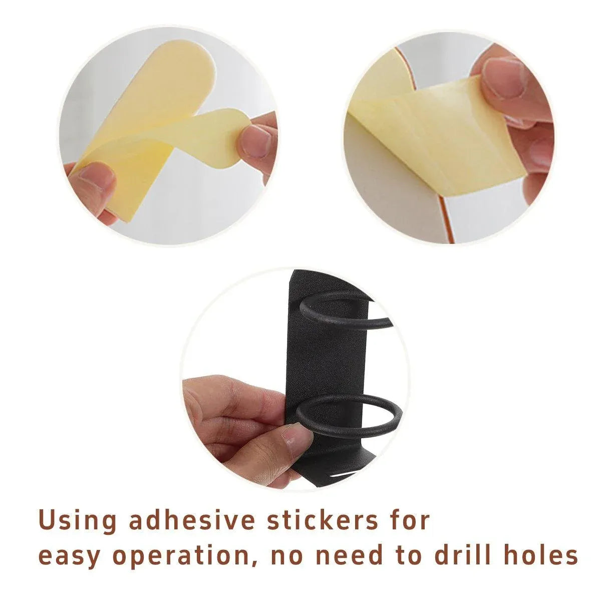 2-Piece Black Wall-Mounted Toothbrush Holder Set