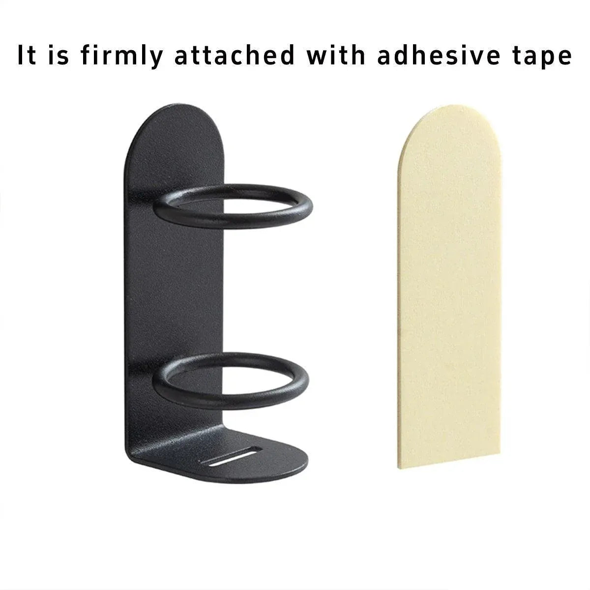 2-Piece Black Wall-Mounted Toothbrush Holder Set
