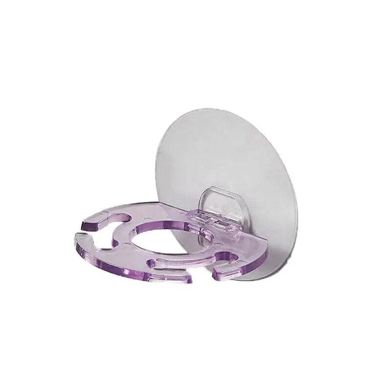Toothbrush Holder Wall Mount Sucker Bathroom Suction Cup Toothpaste Storage Rack - Purple