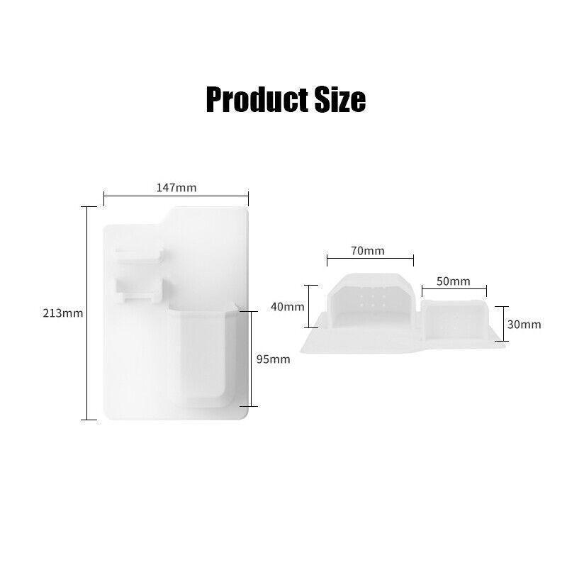 Silicone Shower Toothbrush Holder Bathroom Storage Rack for Razor and Toothpaste - Black