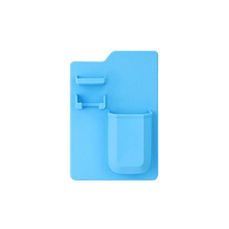 Silicone Shower Toothbrush Holder Bathroom Storage Rack for Razor and Toothpaste - Black