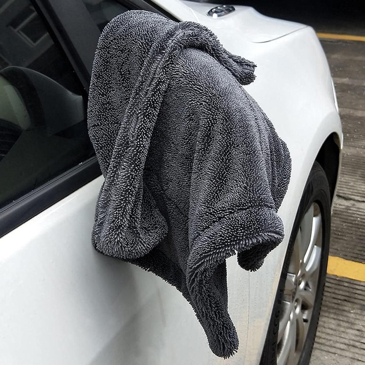 1-Piece 90 x 60 cm Twisted-Weave Car Drying Towel, Grey