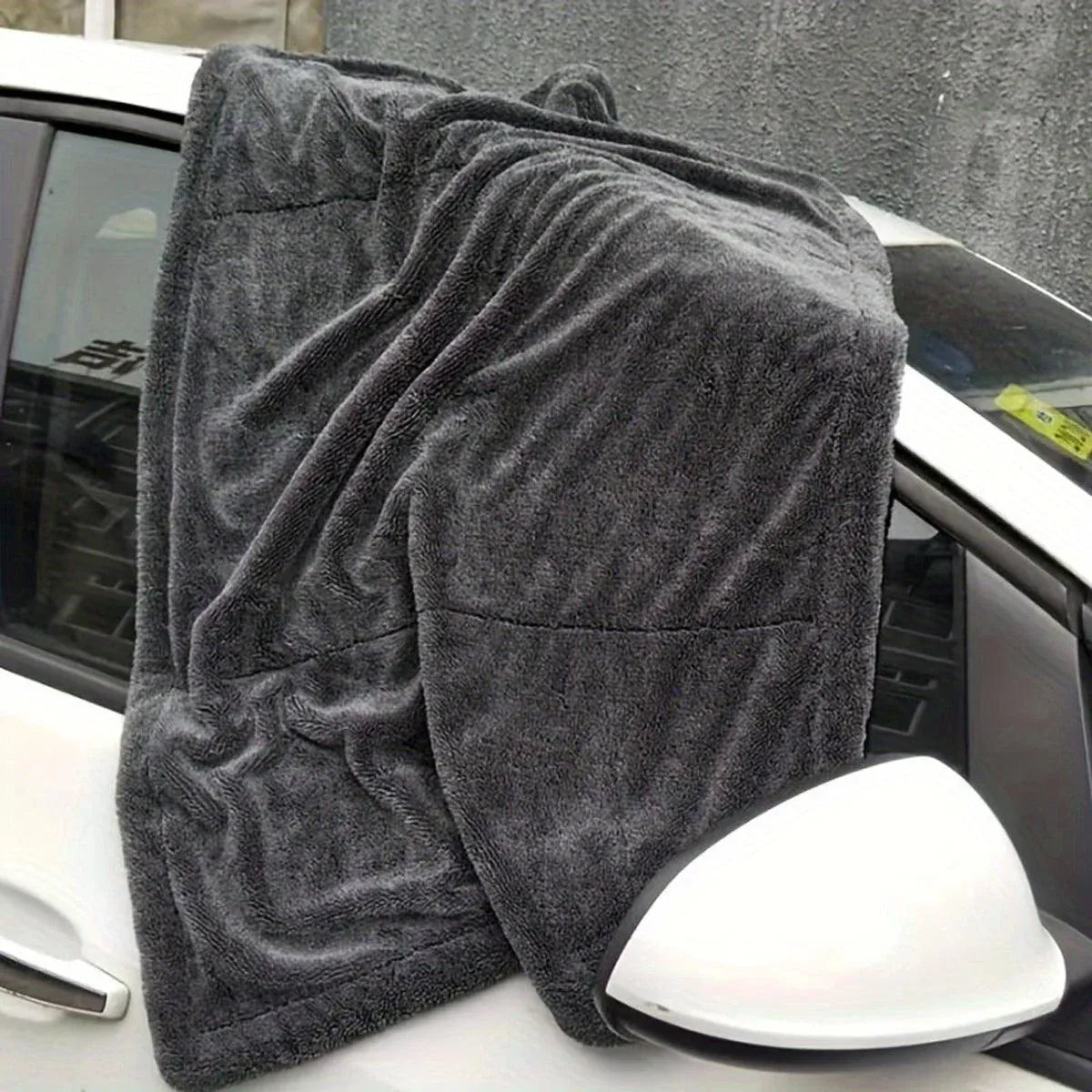 1-Piece 90 x 60 cm Twisted-Weave Car Drying Towel, Grey