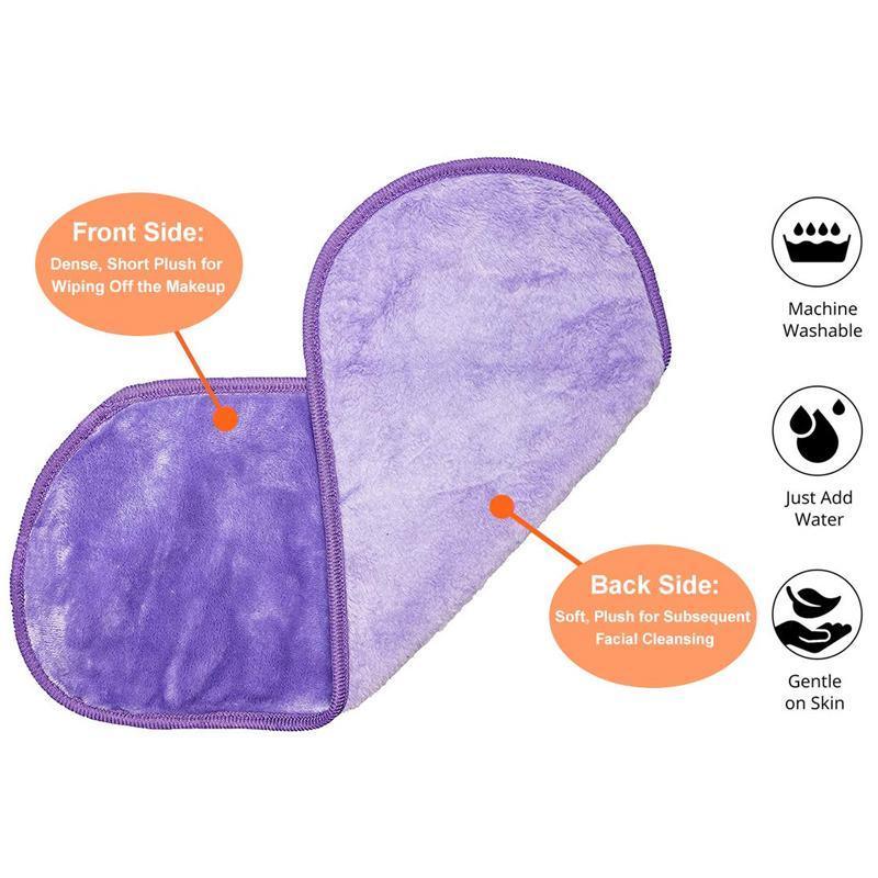 Soft Micro Fibre Makeup Eraser Make Up Remover Towel Cleaning Cloth 40*20Cm - Light Purple