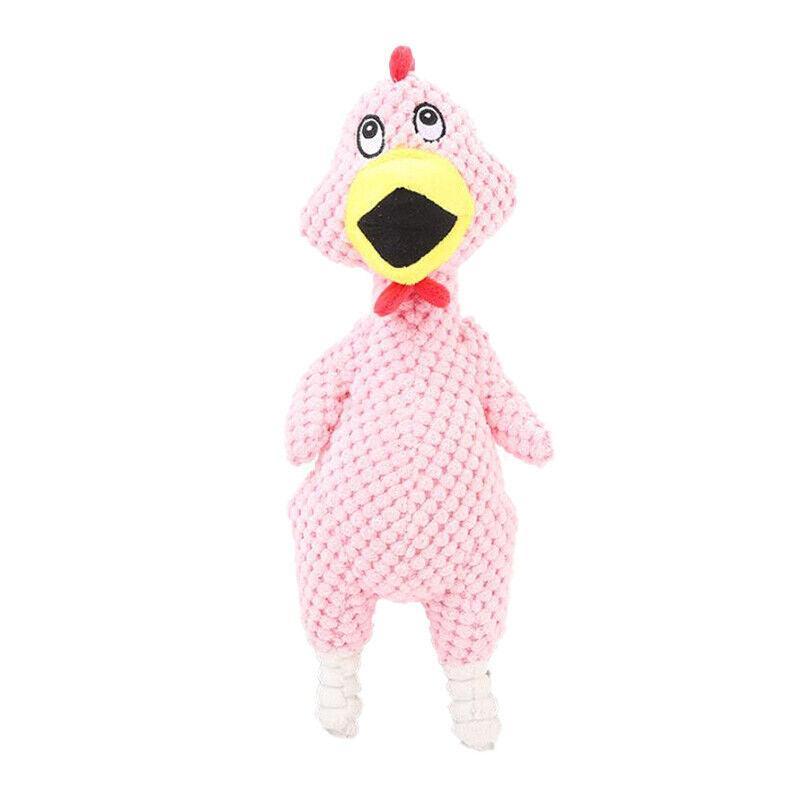 Squeaky Dog Toys Puppy Pet Chew Rope Squeaker Crinkle Rope Plush Toy Teething Au - Light Pink Rabbit