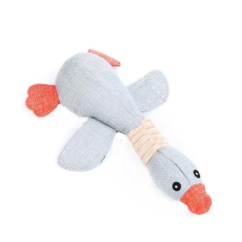 Squeaky Dog Toys Puppy Pet Chew Rope Squeaker Crinkle Rope Plush Toy Teething Au - Light Pink Rabbit