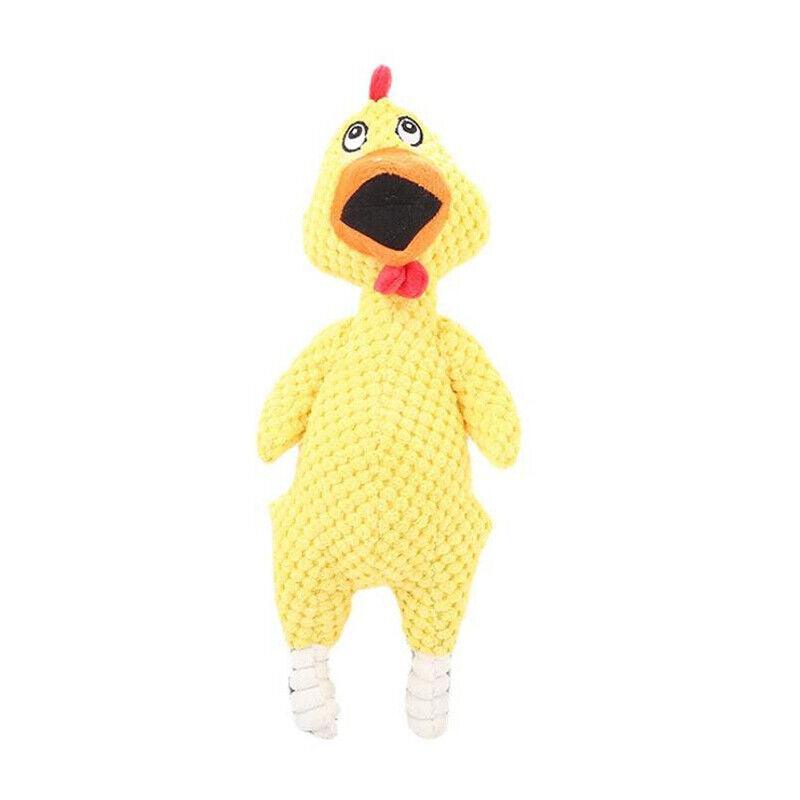 Squeaky Dog Toys Puppy Pet Chew Rope Squeaker Crinkle Rope Plush Toy Teething Au - Pink Chicken