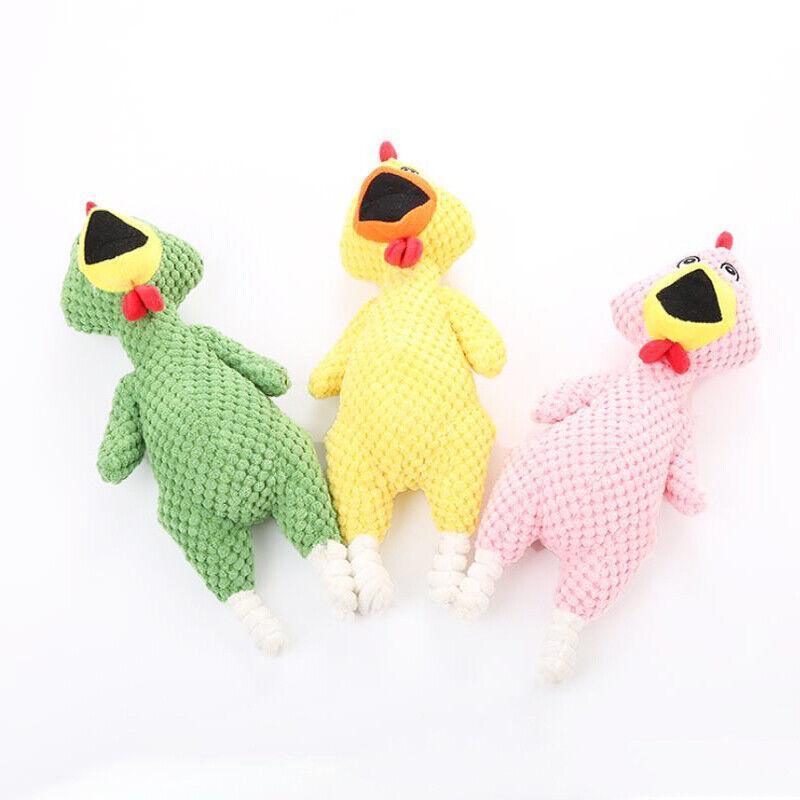 Squeaky Dog Toys Puppy Pet Chew Rope Squeaker Crinkle Rope Plush Toy Teething Au - White Donkey