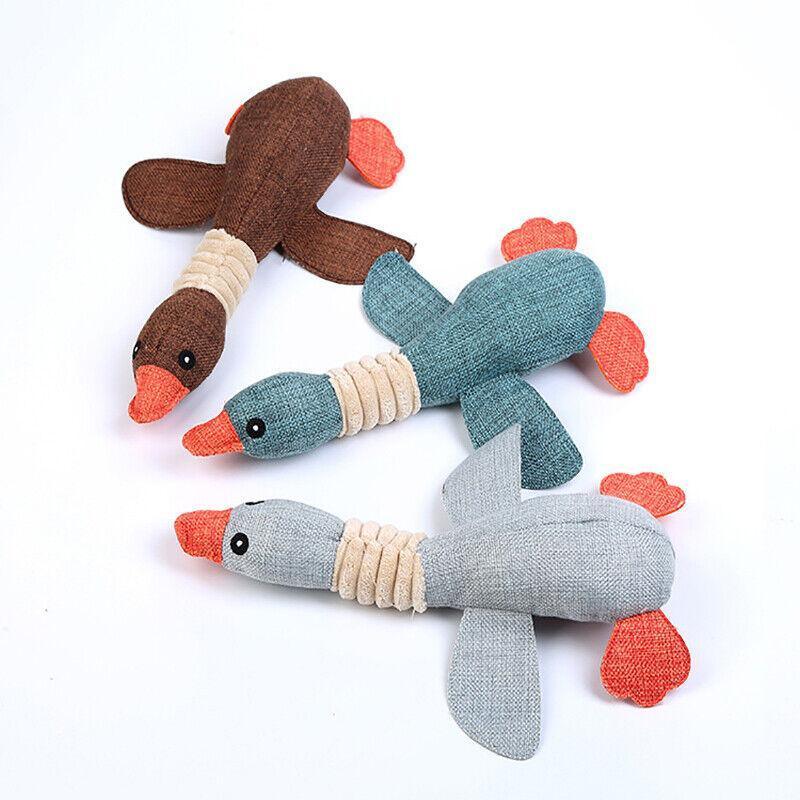 Squeaky Dog Toys Puppy Pet Chew Rope Squeaker Crinkle Rope Plush Toy Teething Au - Yellow Chicken