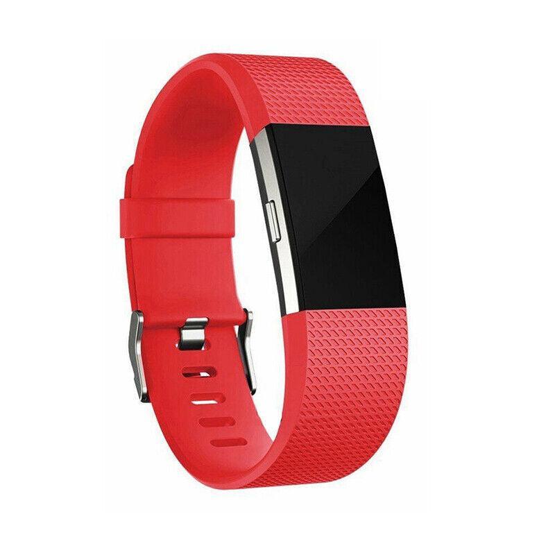 L Size Silicone Watch Wrist Sports Strap For Fitbit Charge Band Wristband Replacement - Grey