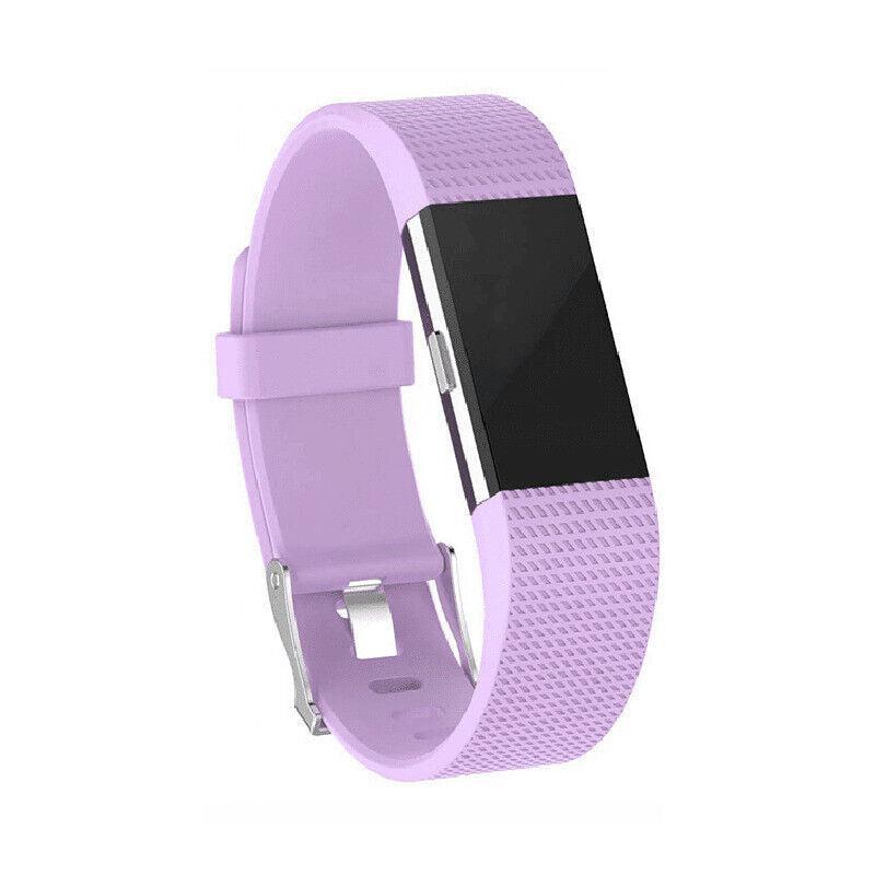 L Size Silicone Watch Wrist Sports Strap For Fitbit Charge Band Wristband Replacement - Lake Blue