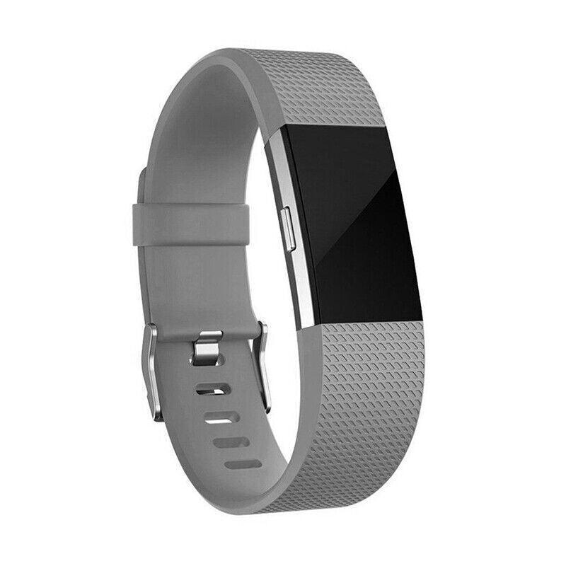 L Size Silicone Watch Wrist Sports Strap For Fitbit Charge Band Wristband Replacement - White