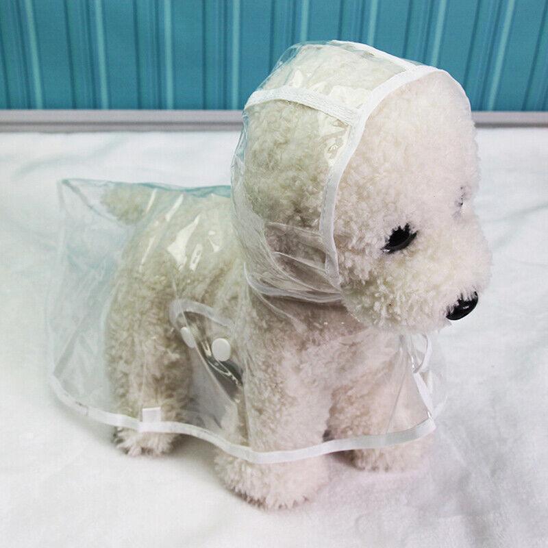Puppy Waterproof Pet Dog Raincoat Jacket Clothes Vest Rain Coat Outdoor Hoodies White - L