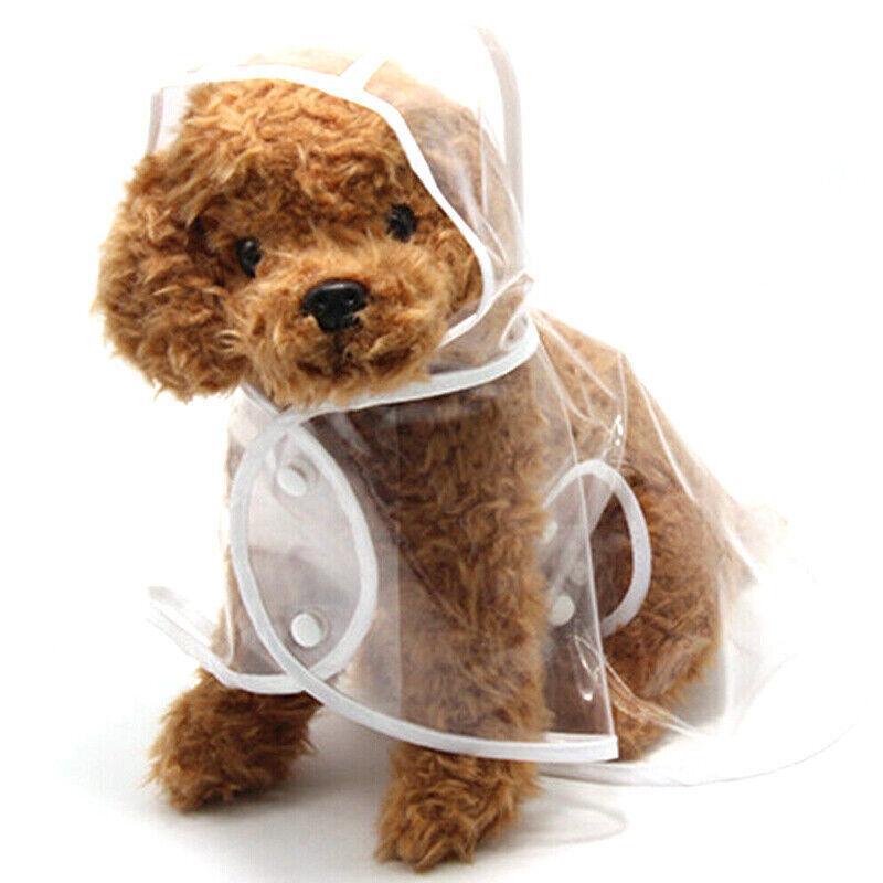 Puppy Waterproof Pet Dog Raincoat Jacket Clothes Vest Rain Coat Outdoor Hoodies White - L
