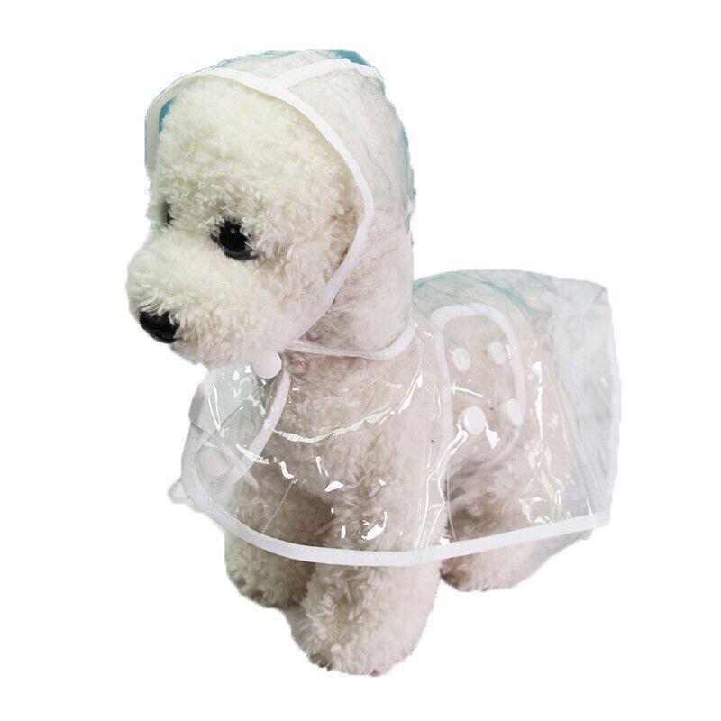 Puppy Waterproof Pet Dog Raincoat Jacket Clothes Vest Rain Coat Outdoor Hoodies White - L