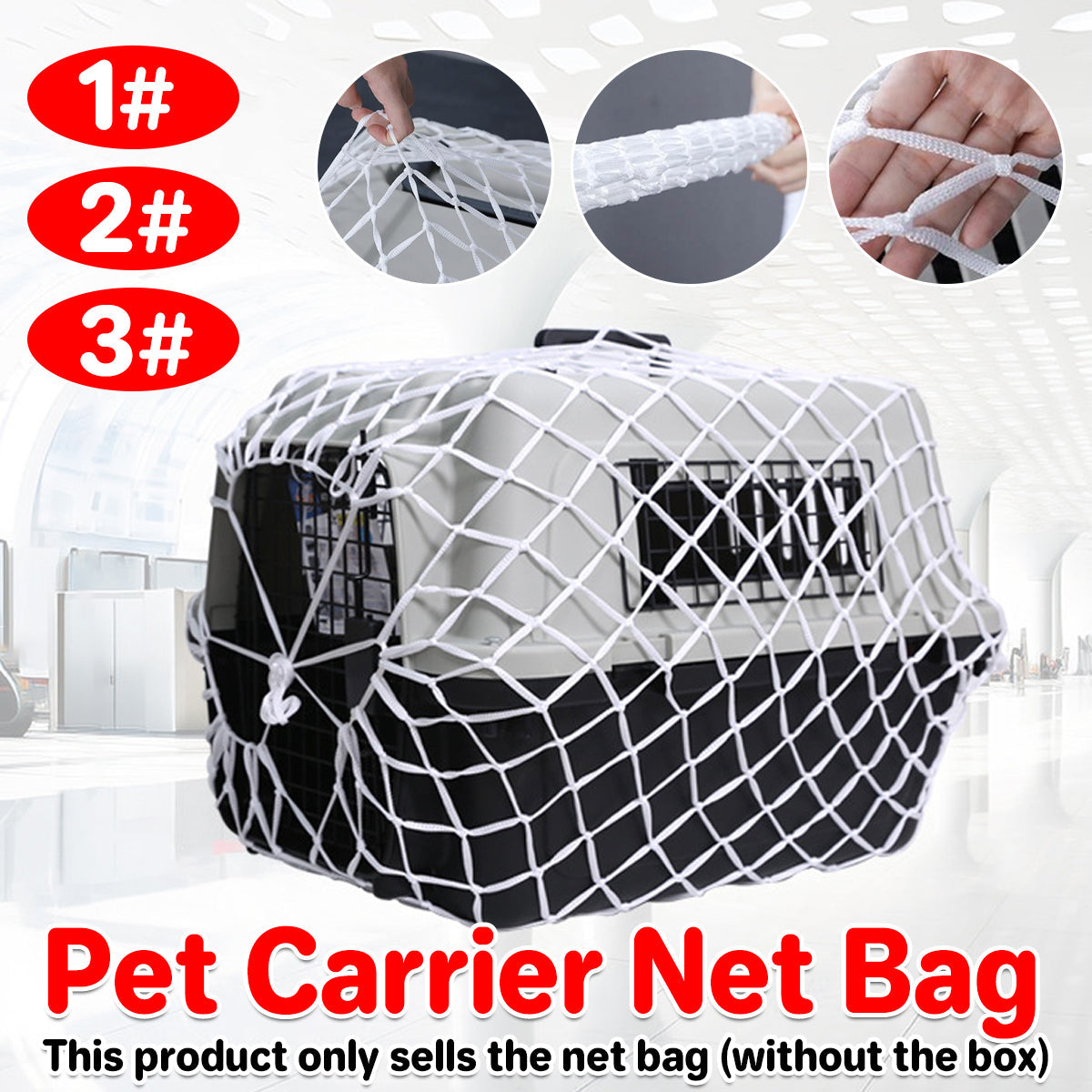 Pet Carrier Net Bag for Cat Dog Travel Mesh Cover Protective Tote Use - 67 × 52 × 51 cm